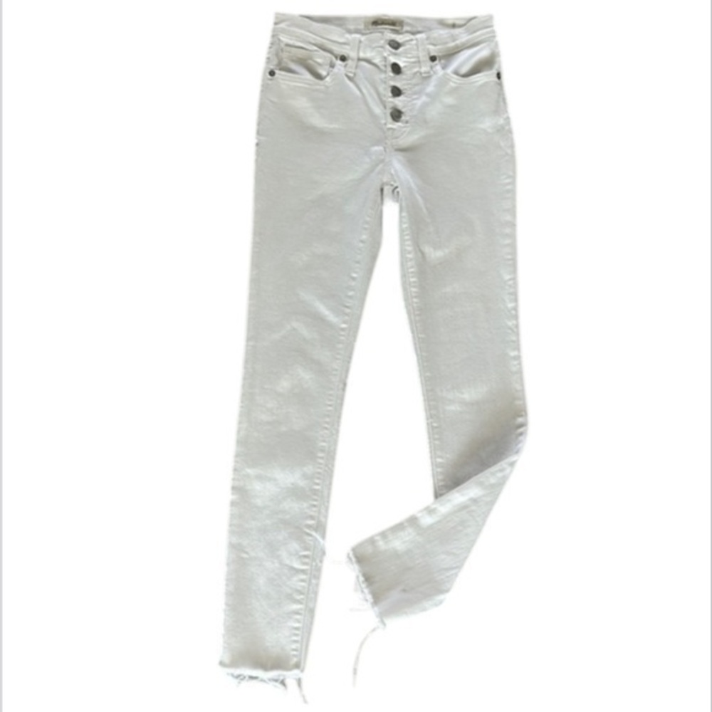 Madewell 9" mid rise skinny jeans in white button fly size 25